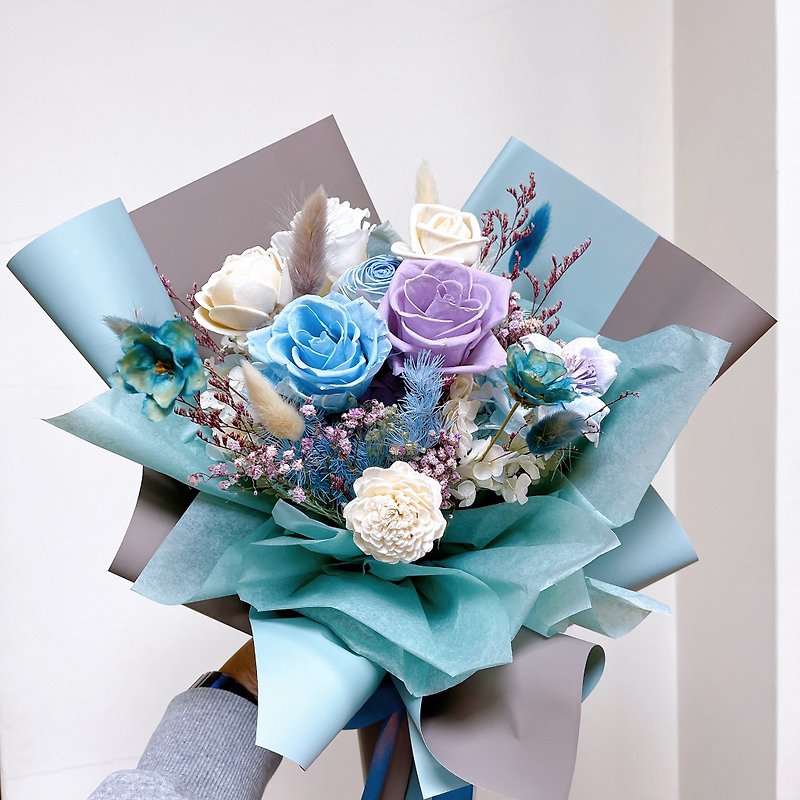 Everlasting rose bouquet blue and purple - Dried Flowers & Bouquets - Plants & Flowers Blue
