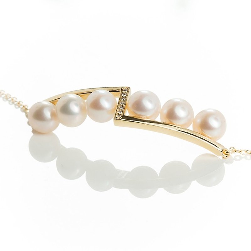 Code series - Invaluable freshwater pearl bracelet  - สร้อยข้อมือ - โลหะ ขาว