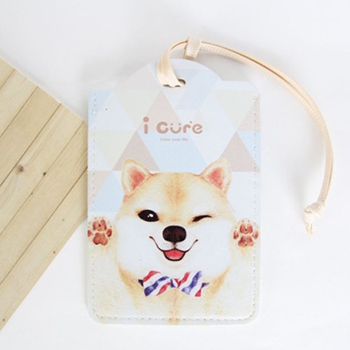 i card universal card set-H5. bow tie Shiba Inu dog - luggage tag certificate tag