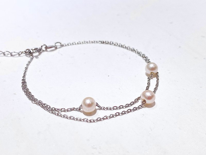 Sweet Natural Small Pearl ~ 925 Silver Bracelet - สร้อยข้อมือ - ไข่มุก สีใส