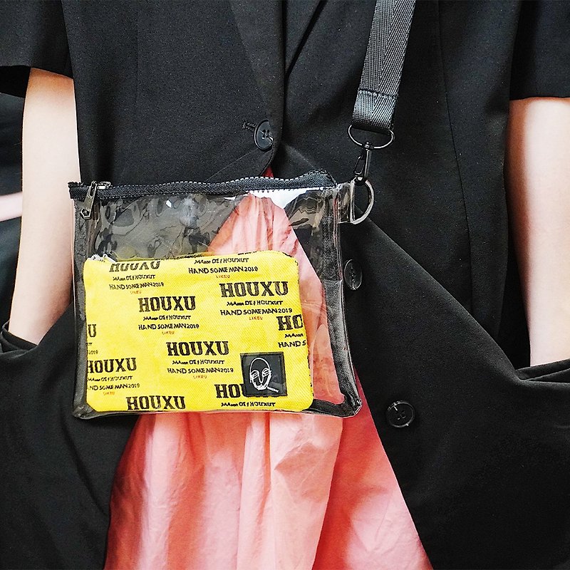 Hand-made retro oblique square transparent materials with strange artifacts - Messenger Bags & Sling Bags - Plastic 