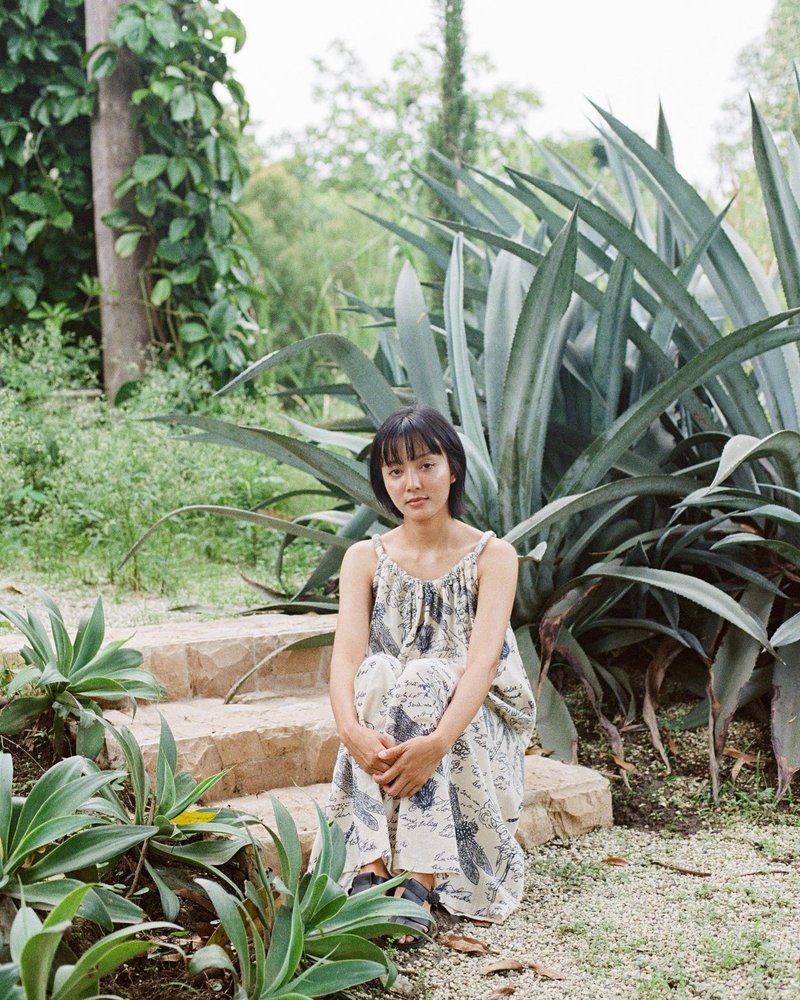 Mulmul dragonfly tent dress - 洋裝/連身裙 - 棉．麻 藍色