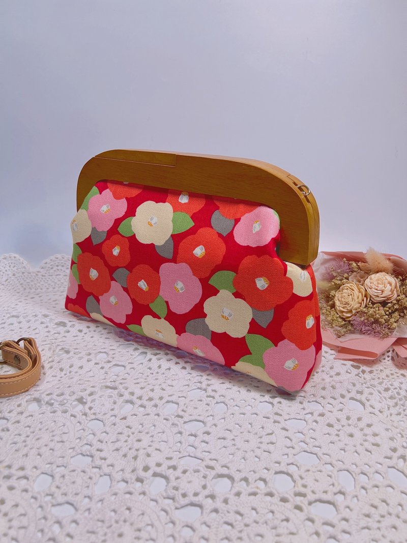 【エレガントで贅沢なチュンファ】レトロな木製マグネット風ゴールドバックパック - ショルダーバッグ - コットン・麻 