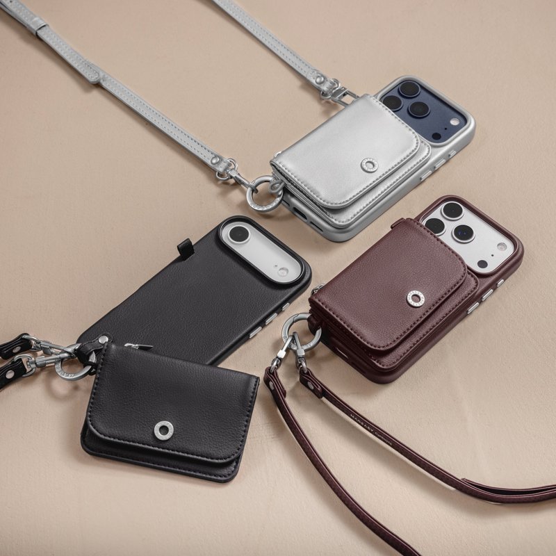 iPhone 17 Pouch M 錢包磁吸掛繩手機殼 - 手機殼/手機套 - 塑膠 