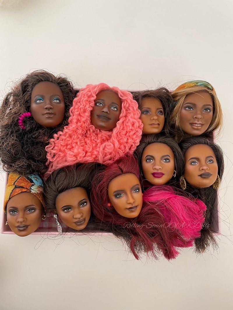 OOAK Barbie Head Only Custom Repaint Art Doll - Stuffed Dolls & Figurines - Plastic Multicolor