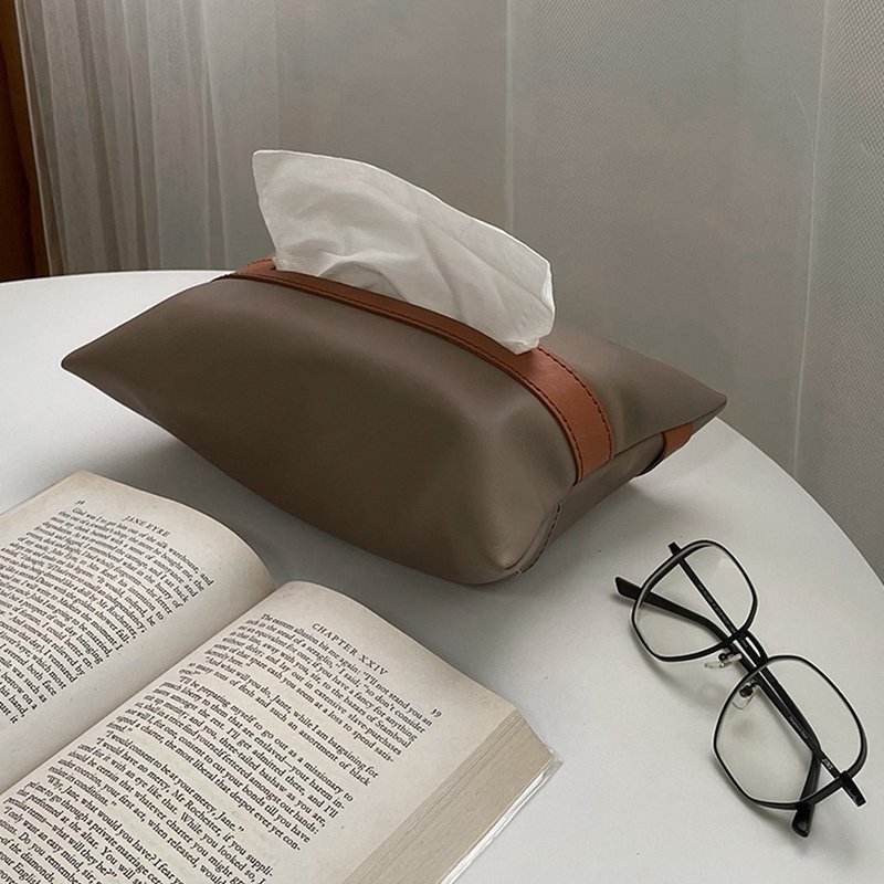 [Gift Exchange] [Christmas Gift] Leather Car Color Matching Hanging Dual-purpose Tissue Cover - Tissue Boxes - Genuine Leather 