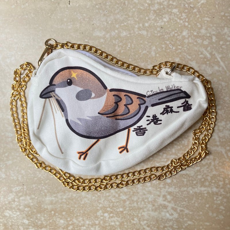 'Hong Kong Sparrow' Messenger Bag removable with zipper custom made - กระเป๋าแมสเซนเจอร์ - วัสดุอื่นๆ 