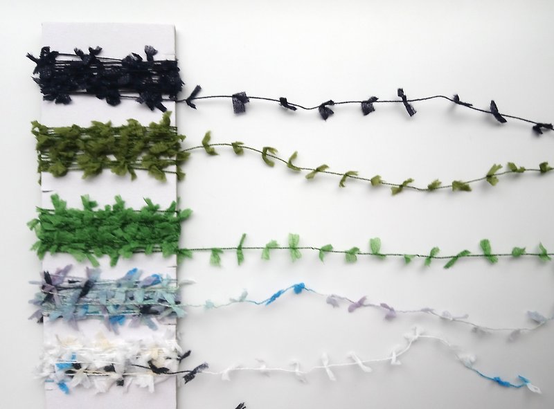 日記装飾 小さな花の様な紗線　2m 5種類 - ラッピング - コットン・麻 グリーン