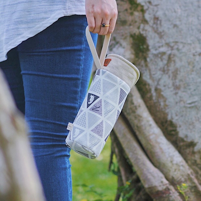 Sold Out) Insulation Anti-collision Water Bottle Bag (Triangular Secret Chamber) Rock Gray/Exchanging Gifts/Christmas Gifts - Beverage Holders & Bags - Cotton & Hemp Gray