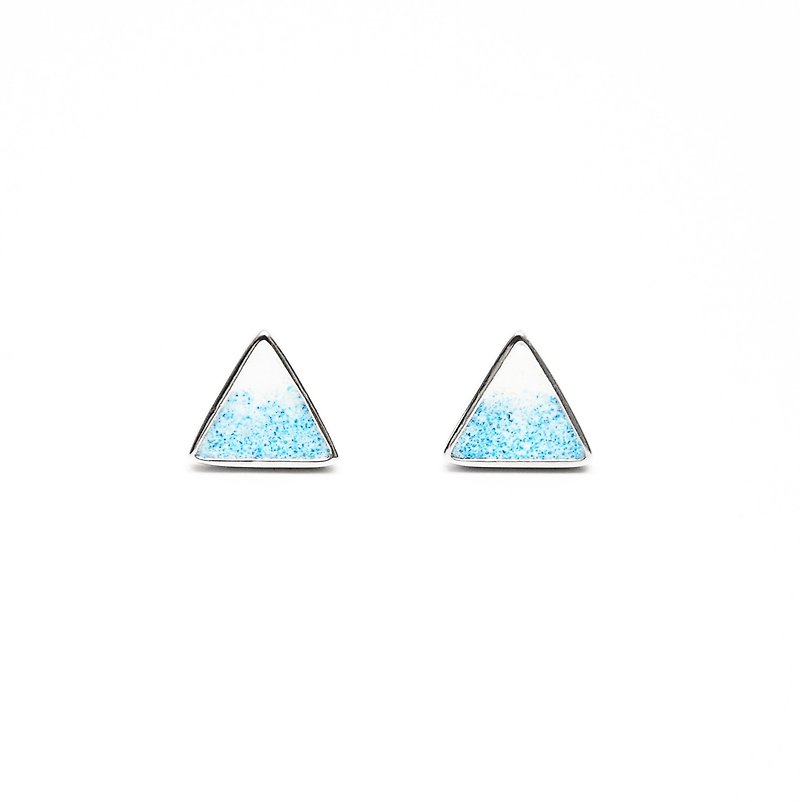 淺藍富士山水泥耳環 | 自然系列 - 耳環/耳夾 - 水泥 藍色