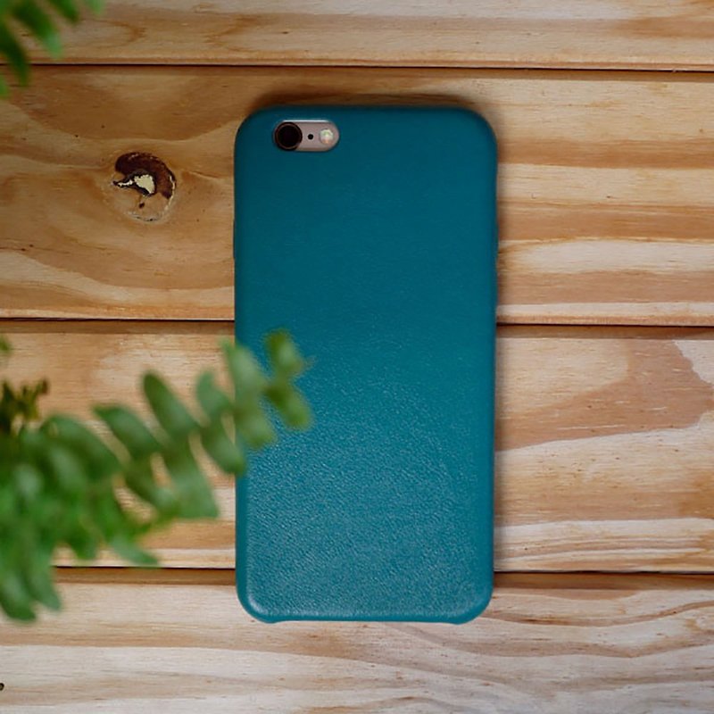 AOORTI :: AppleのiPhone 6Sプラス -  5.5インチ手作り革レザージャケット/シェル携帯電話 - 青と緑 - スマホケース - 革 グリーン
