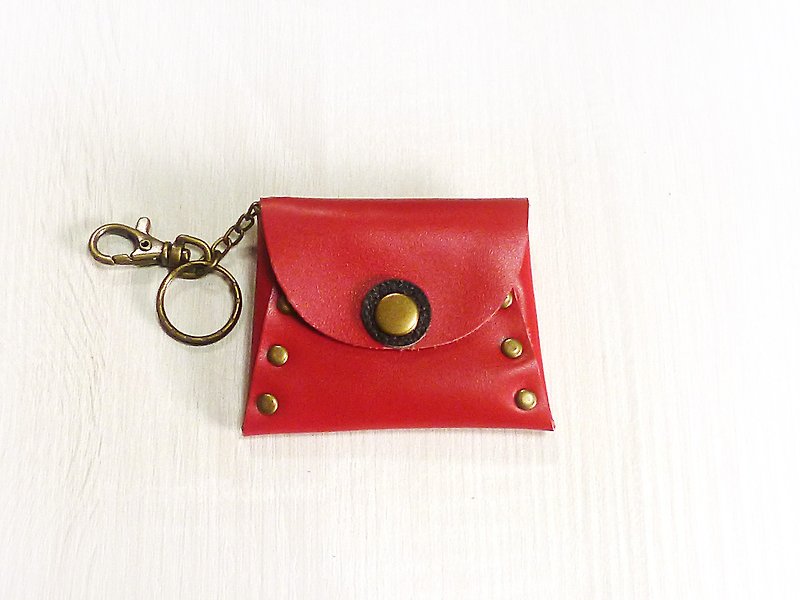 POPO│ fashion red │ cow leather. Keys. Purse │ - ที่ห้อยกุญแจ - หนังแท้ สีแดง