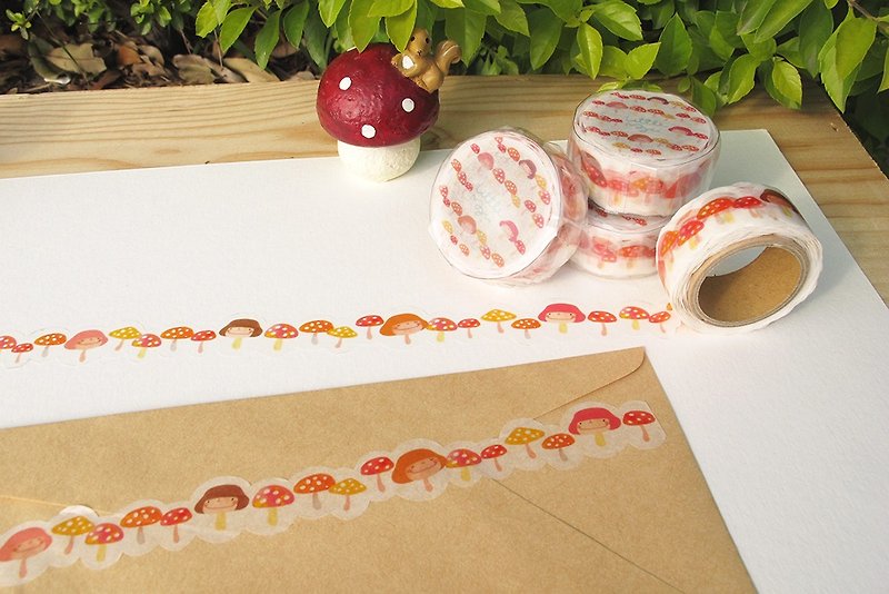 Small Mushroom Paper Tape – Mushroom Arrangement Station - Washi Tape - Paper 