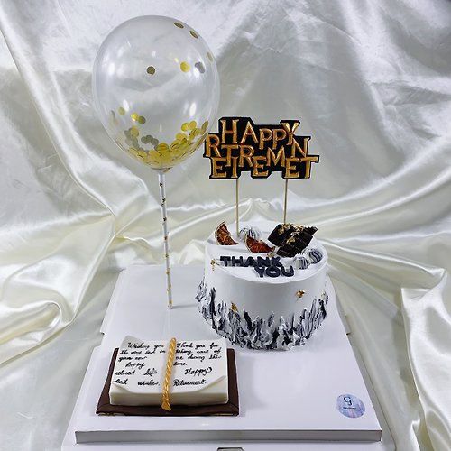 GJ.cake 升遷 退休 升官 求婚 生日蛋糕 客製 卡通 造型 翻糖 6吋 面交