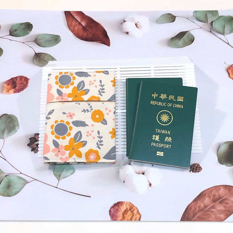 Autumn. Flower/passport cover. Passport holder. Can accommodate airline tickets. Cards. Receipts. Foreign currency banknotes