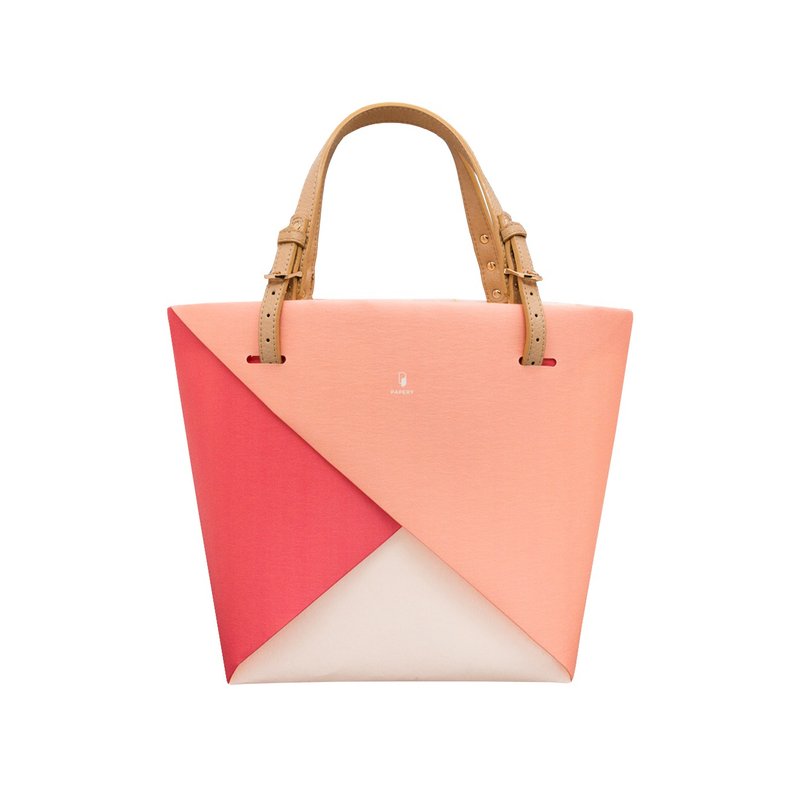OriTote - Colour Block - Pinky Red 手提袋 - 手提包/手提袋 - 紙 粉紅色
