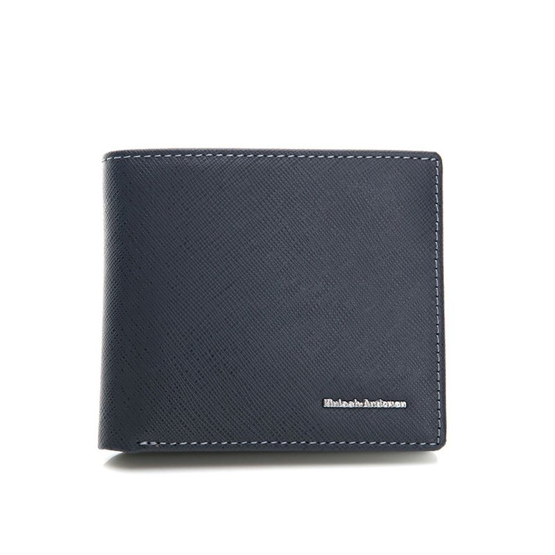 ANDERSON BELL: The Trendsetter Horizontal Bifold Wallet - Navy Blue - กระเป๋าสตางค์ - หนังแท้ สีน้ำเงิน