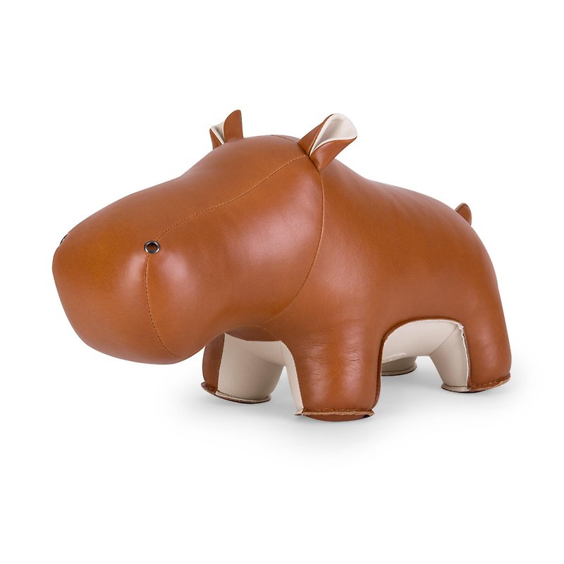 Zuny - Hippo Budy Styling Animal Door Stop - Items for Display - Faux Leather Multicolor