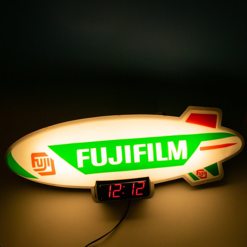 桑惠商號 1998美國 Fujifilm富士飛船燈鐘 壓克力燈箱 A017 - 其他家具 - 塑膠 綠色