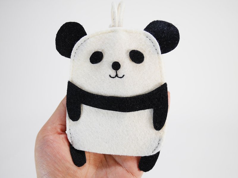 Cute animal key case-panda - Keychains - Polyester White