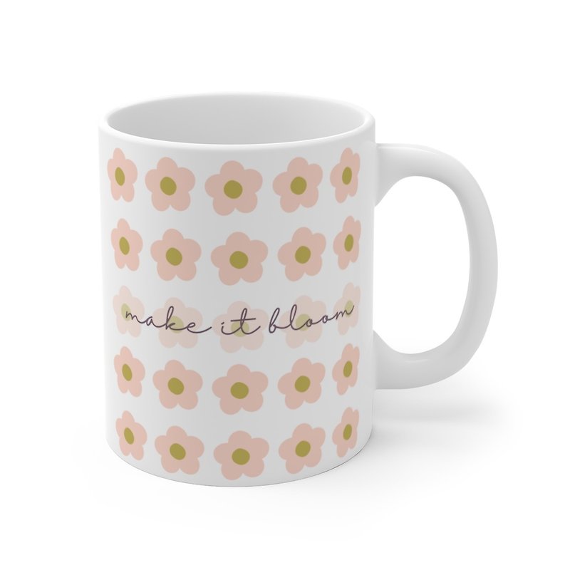 Venusroro // Make it Bloom 11oz Coffee Mug - Mugs - Pottery Pink
