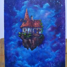 空　絵画　イラスト画　自作絵画 painting and drawing: 画像