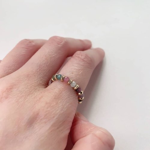Lux Jewelry 天然石/手作輕珠寶 14KGF 糖果碧璽戒指