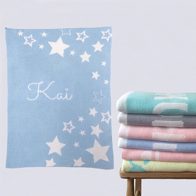 Baby Blanket with Name-Milky Way Regular Size 90x120cm - ของขวัญวันครบรอบ - ผ้าฝ้าย/ผ้าลินิน หลากหลายสี