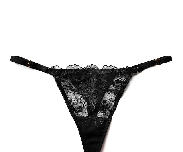 Adjustable Straps Ladies Transparent Underwear Women Flower Lace