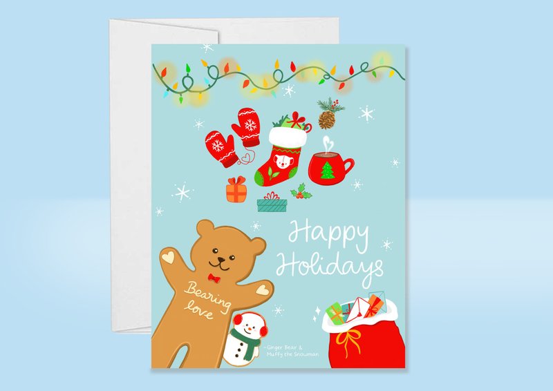 聖誕卡片 麋鹿聖誕卡 原創手繪卡片 - 卡片/明信片 - 紙 