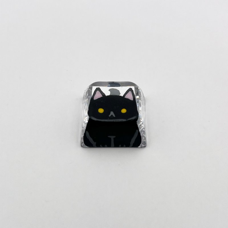 XDA keycap black cat yellow eyes (Crystal Clear) - Computer Accessories - Plastic Transparent