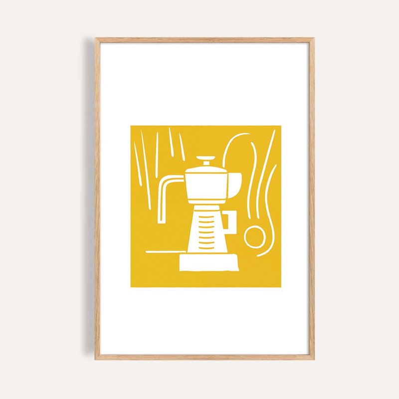 黃咖啡壺 Yellow Coffee Pot / 當代版畫掛畫 - 海報/掛畫/掛布 - 紙 