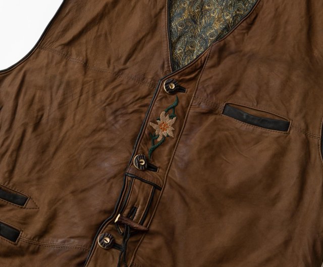 Leather tyrolean vest vintage [First Love Sales Shop] F077
