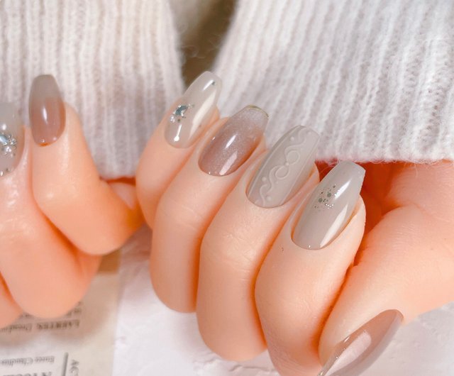 ネイルチップ/リボンニット/冬/マグネット/サイズ指定オーダー