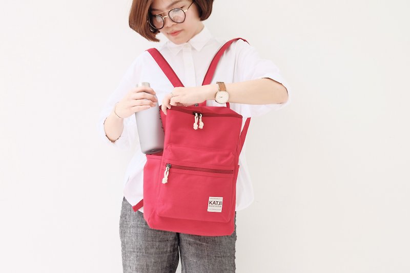 BUCKET BAG BEAM：RED COLOR - リュックサック - その他の素材 レッド