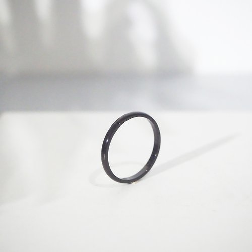 The Layers 情人節客製化刻字情侶對戒 | 純銀黑色戒指 線戒光面 日文訂製