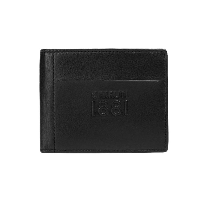 CERRUTI 1881 限量2折 頂級小牛皮4卡皮夾 全新專櫃展示品 - 錢包/皮夾/長短夾 - 真皮 黑色