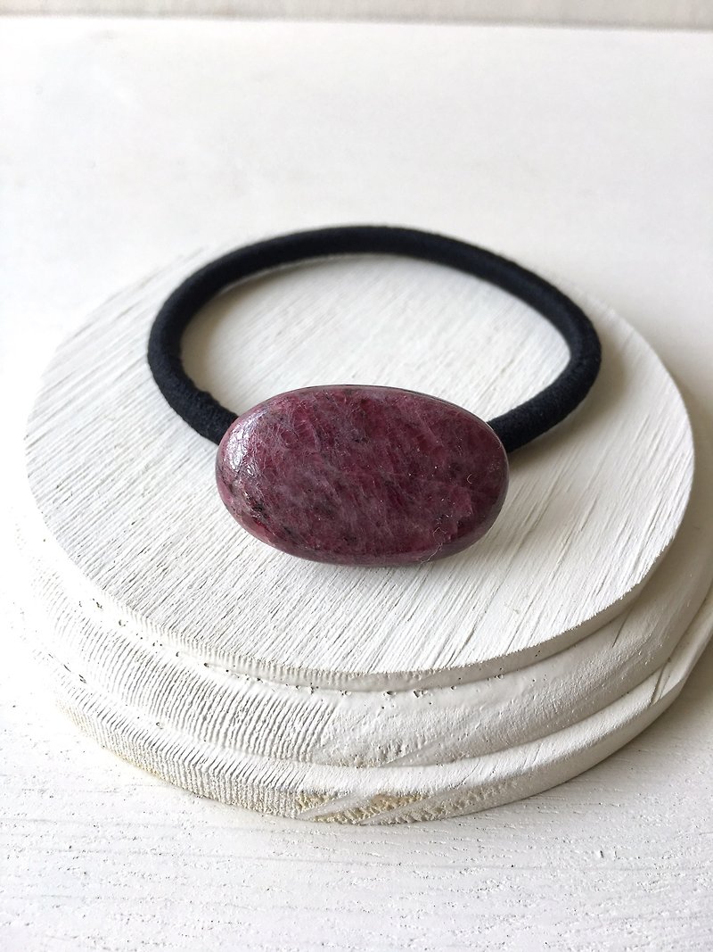 Ruby in Zoisite Hair-tie - Hair Accessories - Stone Red