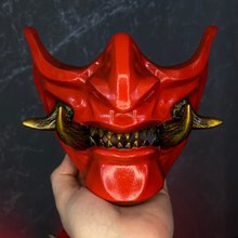 ハンドメイド 狼 マスク サイバー デザイン ブラウン ホワイトの