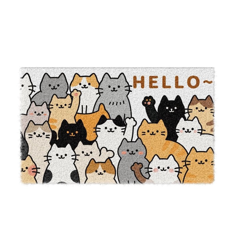 Cat Party Mud Scraper Mat - พรมปูพื้น - เส้นใยสังเคราะห์ หลากหลายสี