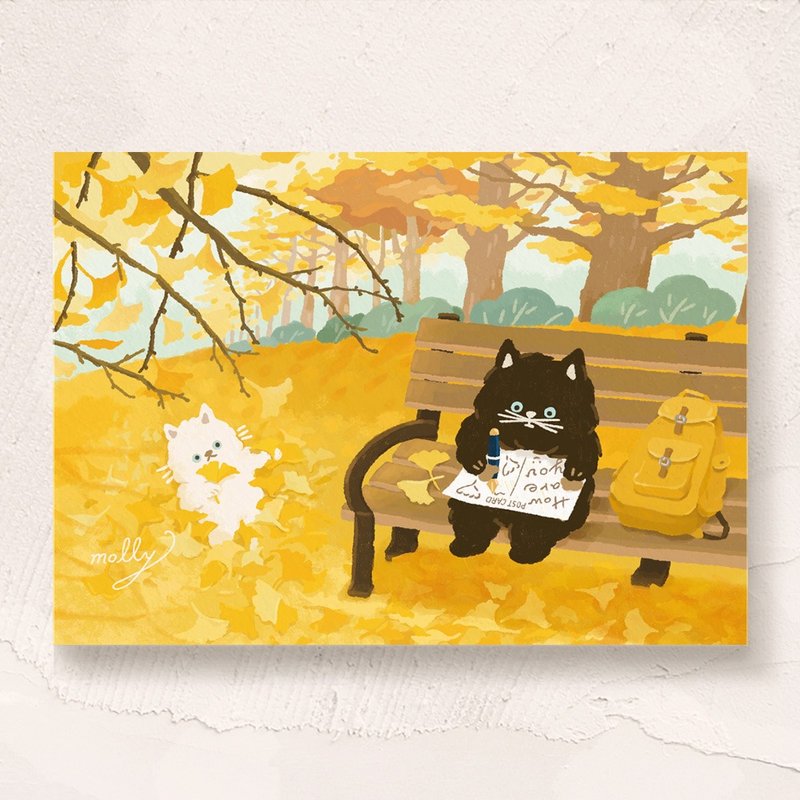 postcard-秋天的銀杏公園・新版 - 卡片/明信片 - 紙 橘色