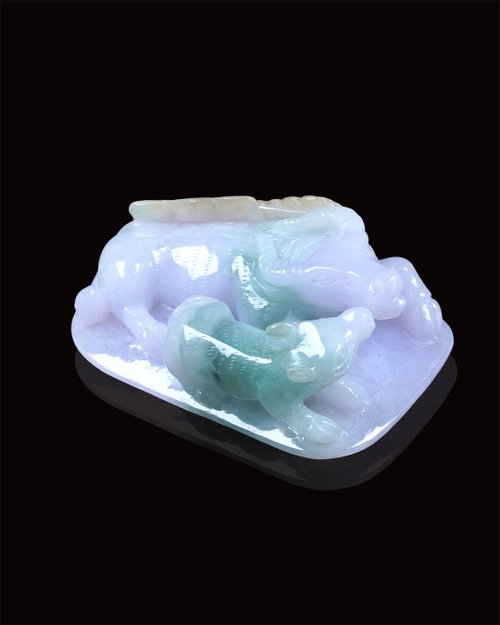 瓔珞珠寶盒 E.L.Jewelry Box 【牛轉乾坤】三彩翡翠水牛擺飾擺件 | 天然緬甸玉翡翠A貨 | 送禮