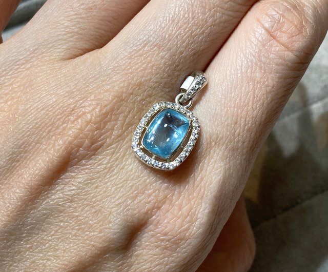 天然アクアマリン ペンダント ネックレス ネパール製 925