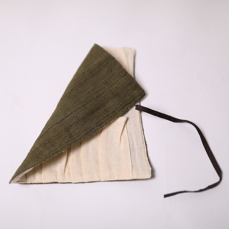 Allo Cutlery cover-green-fair trade - กล่องเก็บของ - ผ้าฝ้าย/ผ้าลินิน สีเขียว
