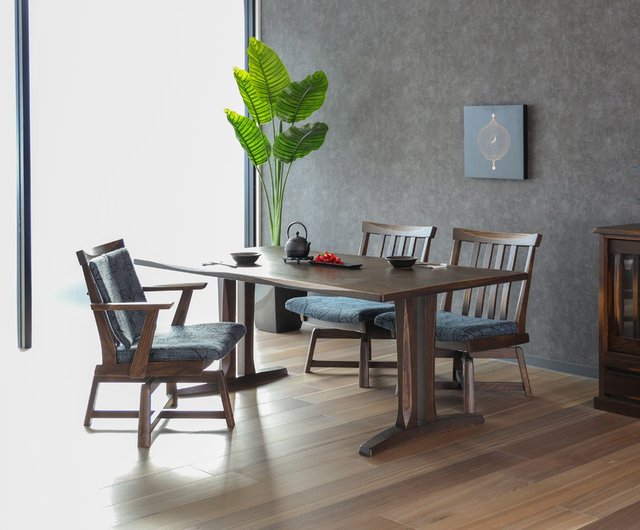 wooden grey dining table