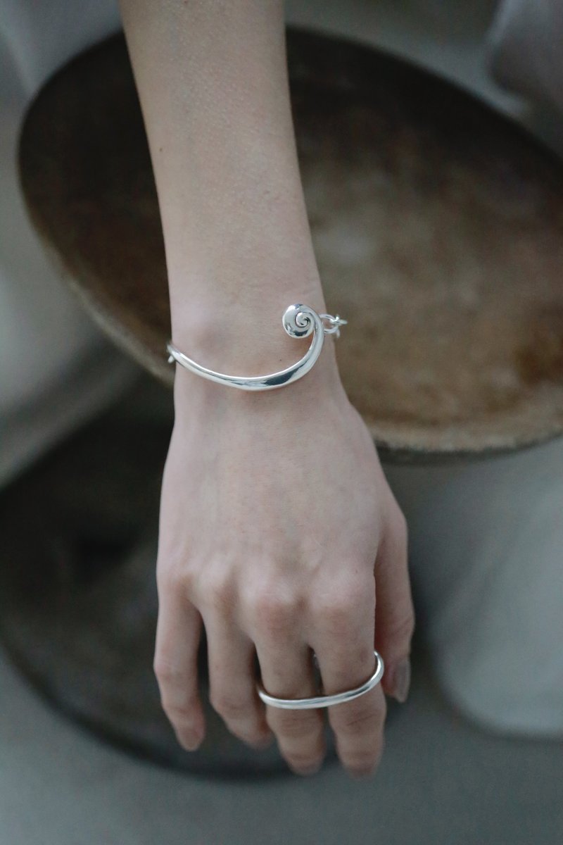 Swirl Bangle | 漩渦手環鍊 - 手鍊/手環 - 純銀 銀色