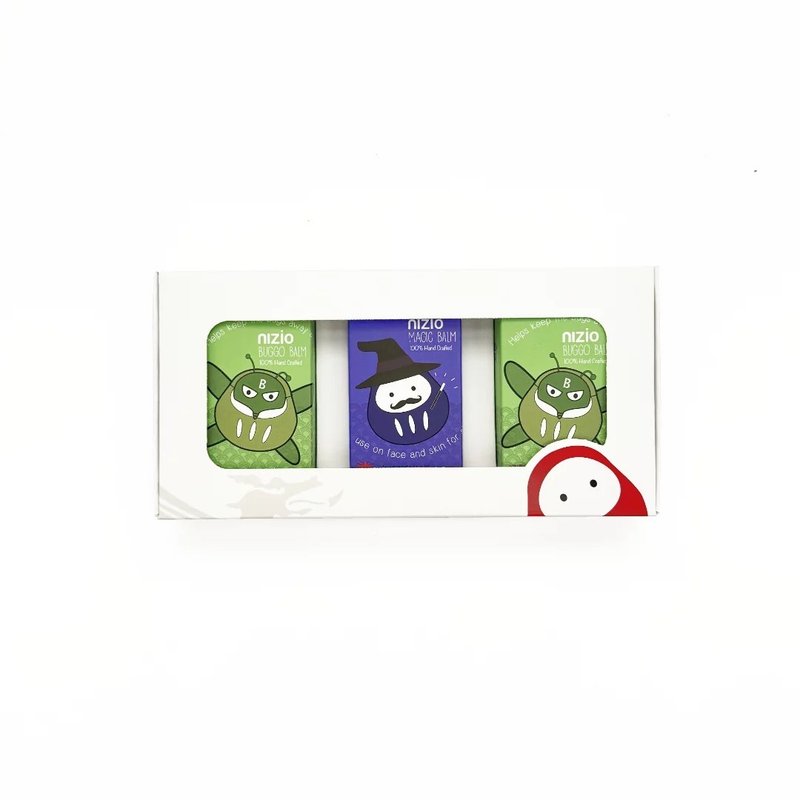 nizio【英國威爾斯】魔法膏*1+防蚊膏*2 -阿福禮盒3件組(25mlx3) - 彌月禮盒 - 精油 
