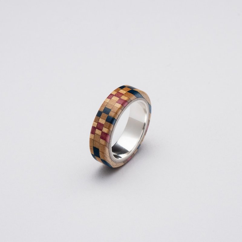Send wood style ring R0406004 - General Rings - Wood Multicolor