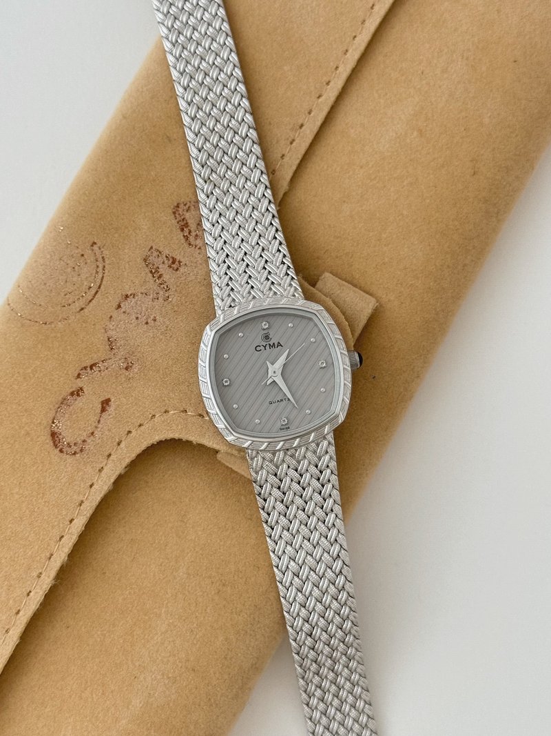 Vintage CYMA Silver Tone Bracelet Watch - 女錶 - 其他金屬 銀色