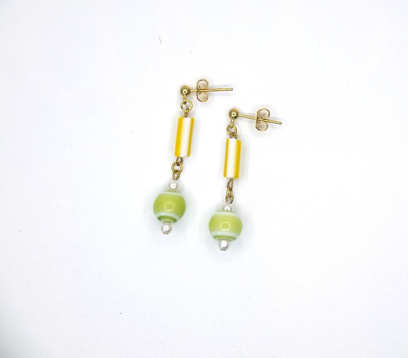 Colored glaze (changeable Clip-On) Special recommendation - Earrings & Clip-ons - Gemstone Yellow